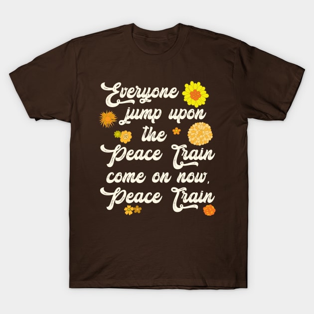 Come On Ride The Peace Train T-Shirt by darklordpug